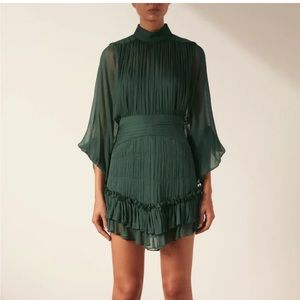 Shona Joy LÈONIE LONG SLEEVE RUCHED MINI DRESS - ROSEMARY